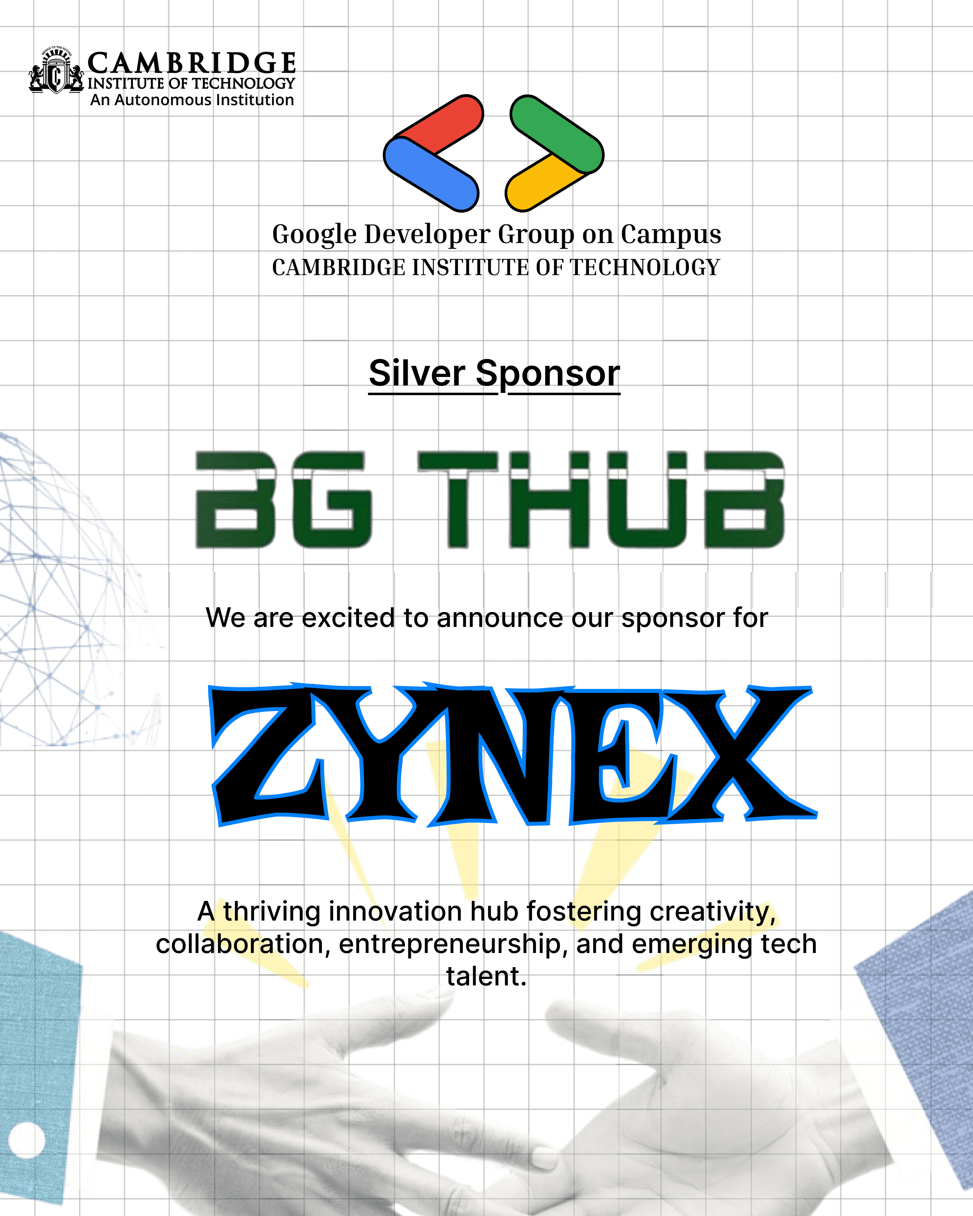 BG THUB and GDG on Campus CIT team collaboration at ZYNEX Hackathon 2026